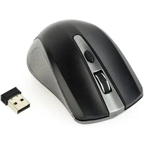 Миша Gembird MUSW-4B-04-GB бездротова Grey/чорний dpi 1600 USB 2xAAА (MUSW-4B-04-GB) - фото 1
