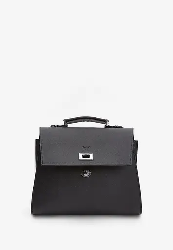 Жіноча шкіряна сумка Classic чорна Саф'яно - фото 4