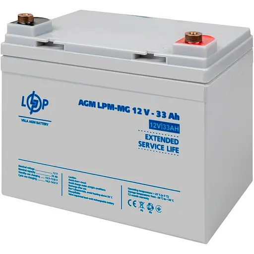 Акумулятор LogicPower AGM-MG 12V/33Ah/396Wh (30031) [125769]