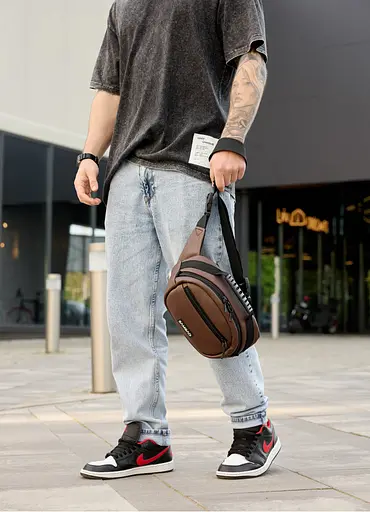 Сумка через плечо бананка Sambag Flex шоколад 30×17×10 см (85351020m) - фото 5