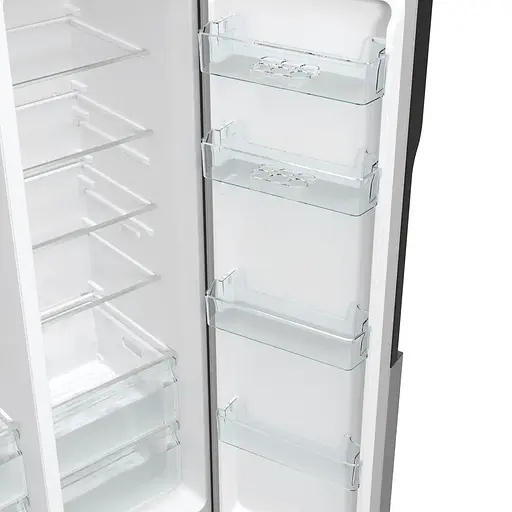 Холодильник Gorenje SBS, 179х70х92 см, 2 двери, 376(190) л, А++, NF+, инвертор, зона освещения, диспенсер, генератор льда, внешний дисплей, нержавеющая сталь - фото 7