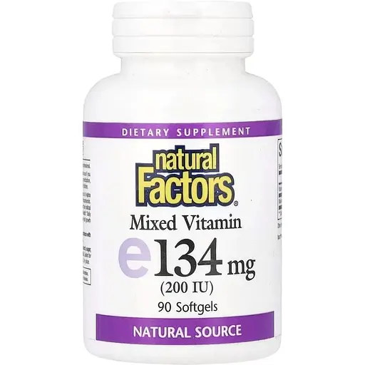 Суміш токоферолів Natural Factors Mixed Vitamin E 134 mg, 90 капсул для антиоксидантного захисту