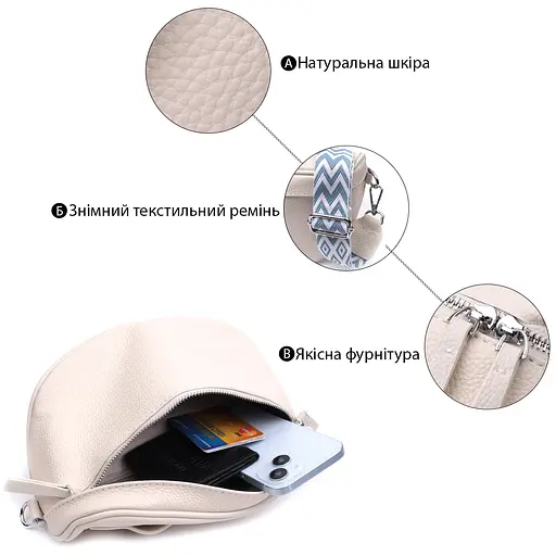 Жіноча шкіряна сумка Vintage 24х16х6 см sum0026604 - фото 4