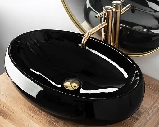 Умивальник Rea Melania black накладний чорний REA-U0470, Чорний - фото 4