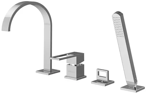 Смеситель на борт ванны Kohlman Nexen-S chrome SQB244U Хром - фото 1