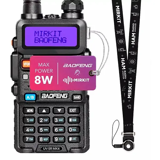Рація Baofeng UV-5R MK4 8W + шнурок Mirkit (8145)