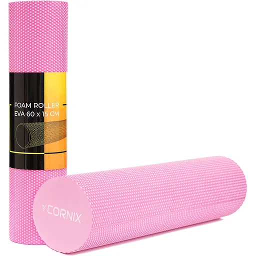 Масажний ролик Cornix EVA+ 60 x 15 см (валик, ролер) XR-0308 Pink - фото 1