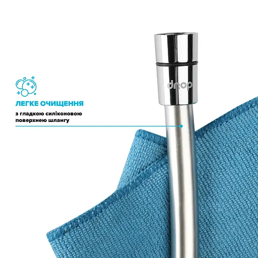 Шланг для душа 200 см Drop SH-H200-SP силиконовый - Двойной Анти-Твист, серый металик - фото 5