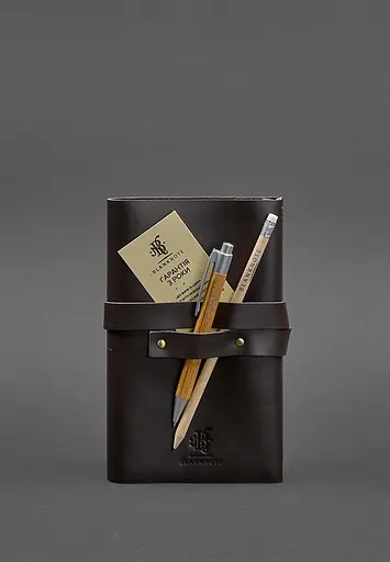 Шкіряний блокнот (Софт-бук) 1.0 темно-коричневий Краст - фото 4