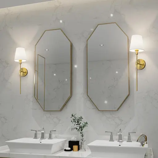 Настінні світильники Tipace із латуні з білою тканиною, 2 шт. Сучасні настінні бра для внутрішнього настінного кріплення - фото 5