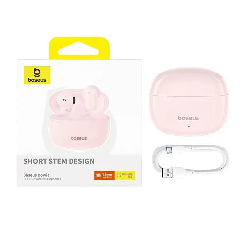 Наушники Baseus Bowie E11 True Wireless Earphones розовые A00053500413-Z1 - фото 7