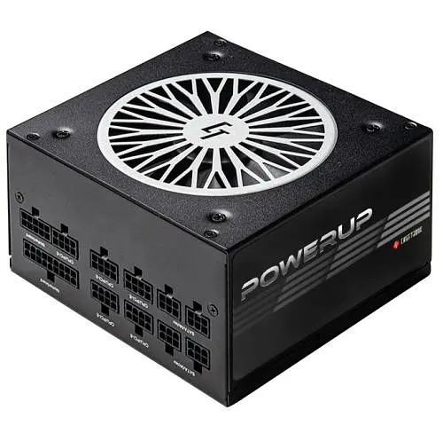 Блок питания 850 Вт, Chieftec PowerUP, черный, модульный, 80+ золотистый, Active PFC, 120 мм, 3xMolex/9xSATA/6x6+2-pin - фото 1