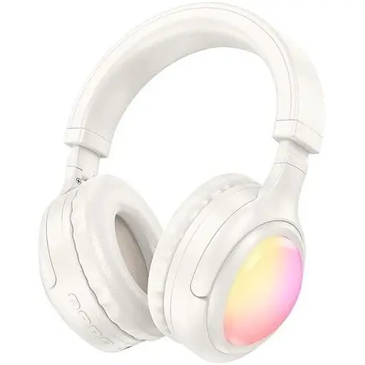 Навушники Hoco Focus BT headphones W48 | BT5.3, AUX / BT / TF, 46h | Milky white