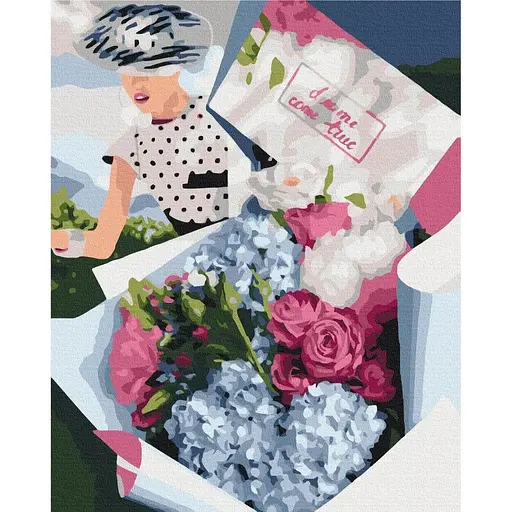 Картина по номерам на підрамнику Brushme Букет для ретро леді - фото 1