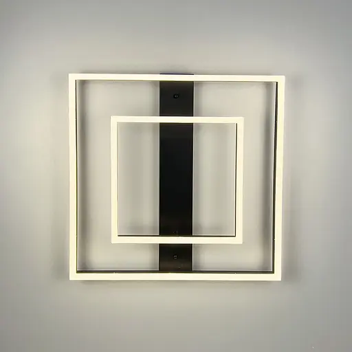 Сучасний LED-світильник у чорному корпусі із двох квадратів 50х50 см | Line F | Арт. 331-500 BK - фото 3