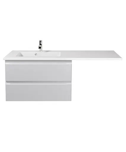 Тумба Мойдодир Unik 80-A Adam 140 L Білий підвісна з крилом над пральною машиною Білий - фото 4