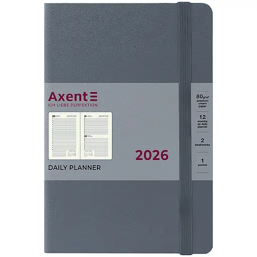 Дневник Axent 2026 Partner Strong 145х210 мм серый (8819-26-62-A) - фото 2