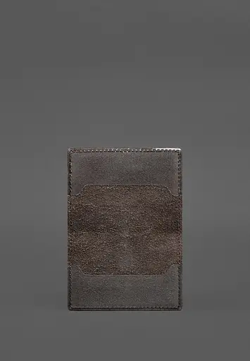 Кожаная обложка для пенсионного удостоверения темно-коричневая - фото 4