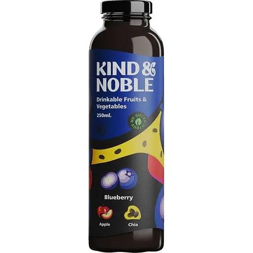 Уцінка. Смузі Kind & Noble Чорниця-яблуко, насіння чіа 250 мл 