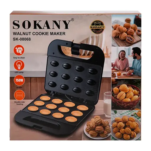 Електрична горішниця Sokany SK-08068 на 12 горішків з антипригарним покриттям 750Вт - фото 8