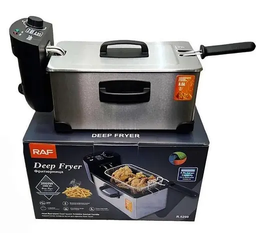 Професійна електрична фритюрниця RAF R.5299 3.5 л з терморегулятором та знімною чашею 2000 Вт - фото 6