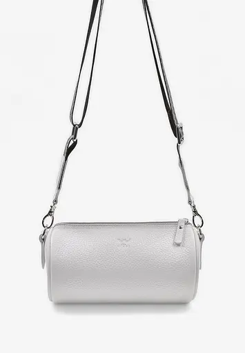 Шкіряна сумка поясна-кроссбоді Cylinder біла флотар - фото 2