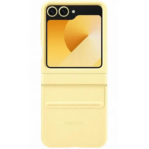Кожаный чехол Epik Leather Case AAA для Samsung Galaxy Z Flip6 Yellow
