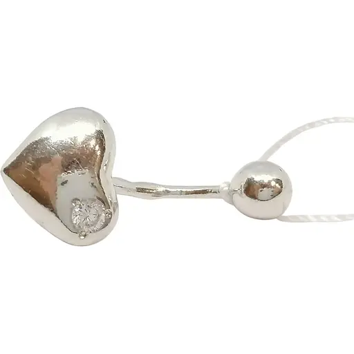 Срібна сережка для пірсингу пупка Ірій. 6007