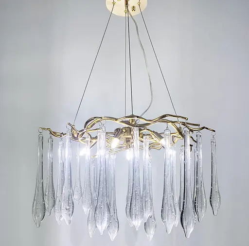 Роскошная люстра в золоте со стеклянными подвесами Ст. MD 9006 GD Line F - фото 3