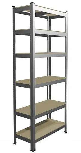 Стелаж металевий 222x110x50 6 полиць (сірий) - фото 5