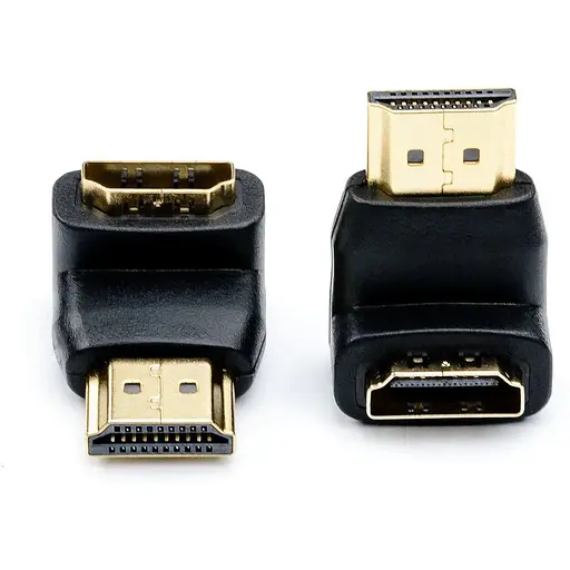 Переходник Atcom папа Hdmi гнездо Hdmi угловой gold пластик