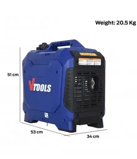 Інверторний генератор VTOOLS VG2350iS (1,8 - 2,0 кВт)  з дисплеєм - фото 4