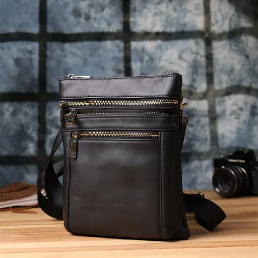 Повсякденна чоловіча сумка з натуральної шкіри Vintage 24х20х3 см sum0027512 - фото 9