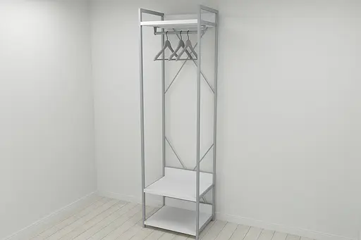 Шафа Гардероб Уні секція 1 серії Конект Ferrum-decor 220x60x50см Сірий метал ДСП Білий 32 мм (FRD-104503) - фото 9