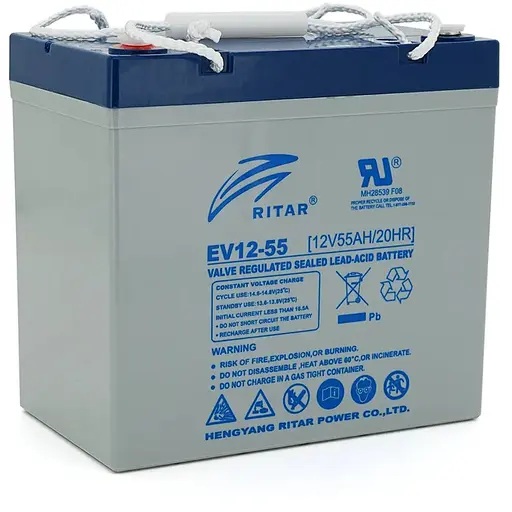 Тяговий акумулятор RITAR EV12-55,12V 55Ah, M5 (229 х 138 х 211(216)), Q1