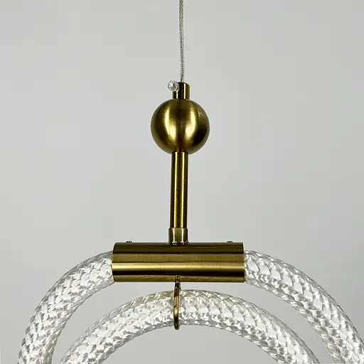 Латунний підвіс із двома завитками обплетеного неону 24 Вт | Арт. MJ 201-300 AB | Line F - фото 4