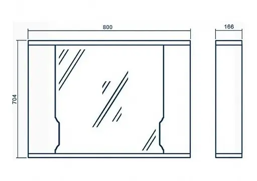 Зеркало ПіК Альба Z-11 80 см с подсветкой и двумя шкафчиками Белый 30412 - фото 2