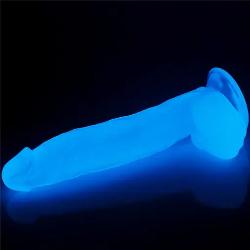 Неоновий фалоімітатор LoveToy Lumino Play 26 см блакитний - фото 8