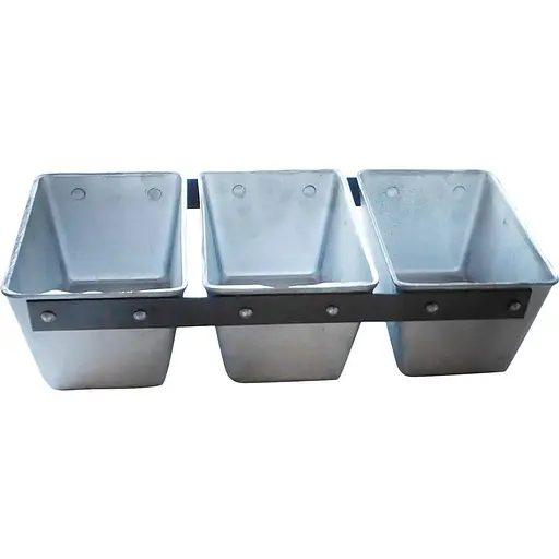 Форма тройная хлебная для выпечки бородинского хлеба Л12а алюминий (17*11*9 см) 81363 - фото 2