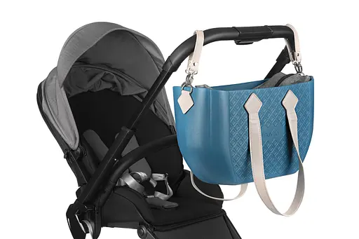 Сумка MyMia ручки эко-кожа, коврик, ремни для коляски, сине-серый Nuvita det0018666 - фото 9