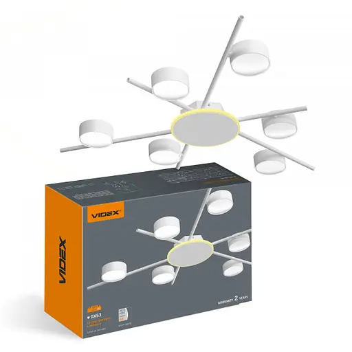 Світильник Videx під лампу 6xGX53 накладний з підсвіткою білий VL-SPF22B-WB - фото 1