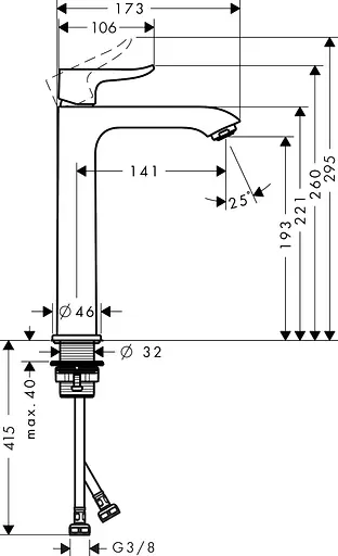 Смеситель для умывальника Hansgrohe Metris 200 без донного клапана хром 31185000 Хром - фото 2