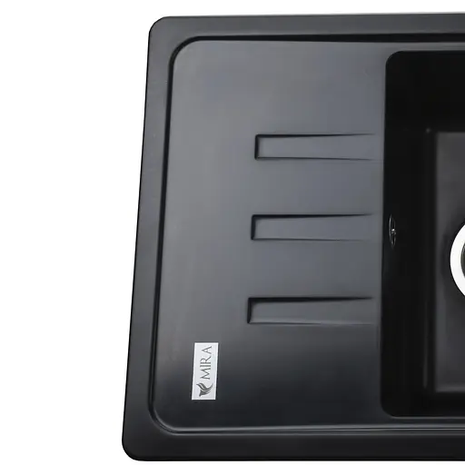 Гранитная мойка Mira MONTI черная 620х435 мм для кухни устойчивая к царапинам безопасная для пищи - фото 5