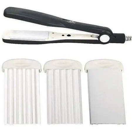 Плойка выпрямитель 5156-BMT 3 сменные пластины утюжок гофре мелкое гофре Черный 45 Вт - фото 1