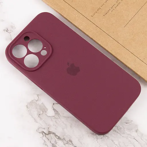 Чохол Epik Silicone Case Full Camera Protective (AA) для Apple iPhone 13 Pro (6.1) Бордовий/Plum - фото 4