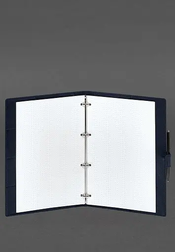 Шкіряний блокнот А4 (софт-бук) 9.2 синій Краст - фото 4