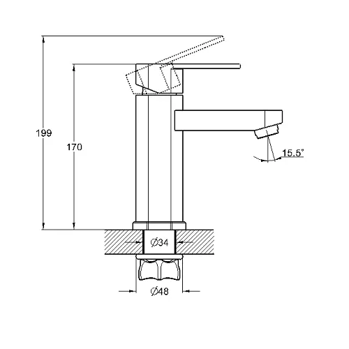 Змішувач для умивальника Zegor GAB1-А136 одноважільний 30412 - фото 2