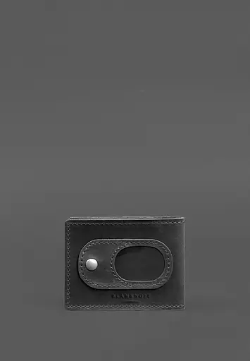 Кожаная обложка для удостоверения участника боевых действий с карманом для жетона черная Crazy Horse - фото 4