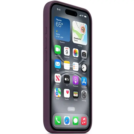 Чохол Epik Silicone case AAA with Magsafe and Animation для Apple iPhone 16 Pro 6.3 Plum - фото 4