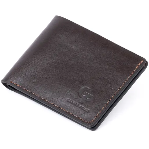 Кожаный портмоне Grande Pelle 9х10х1 см acs0014771 - фото 1